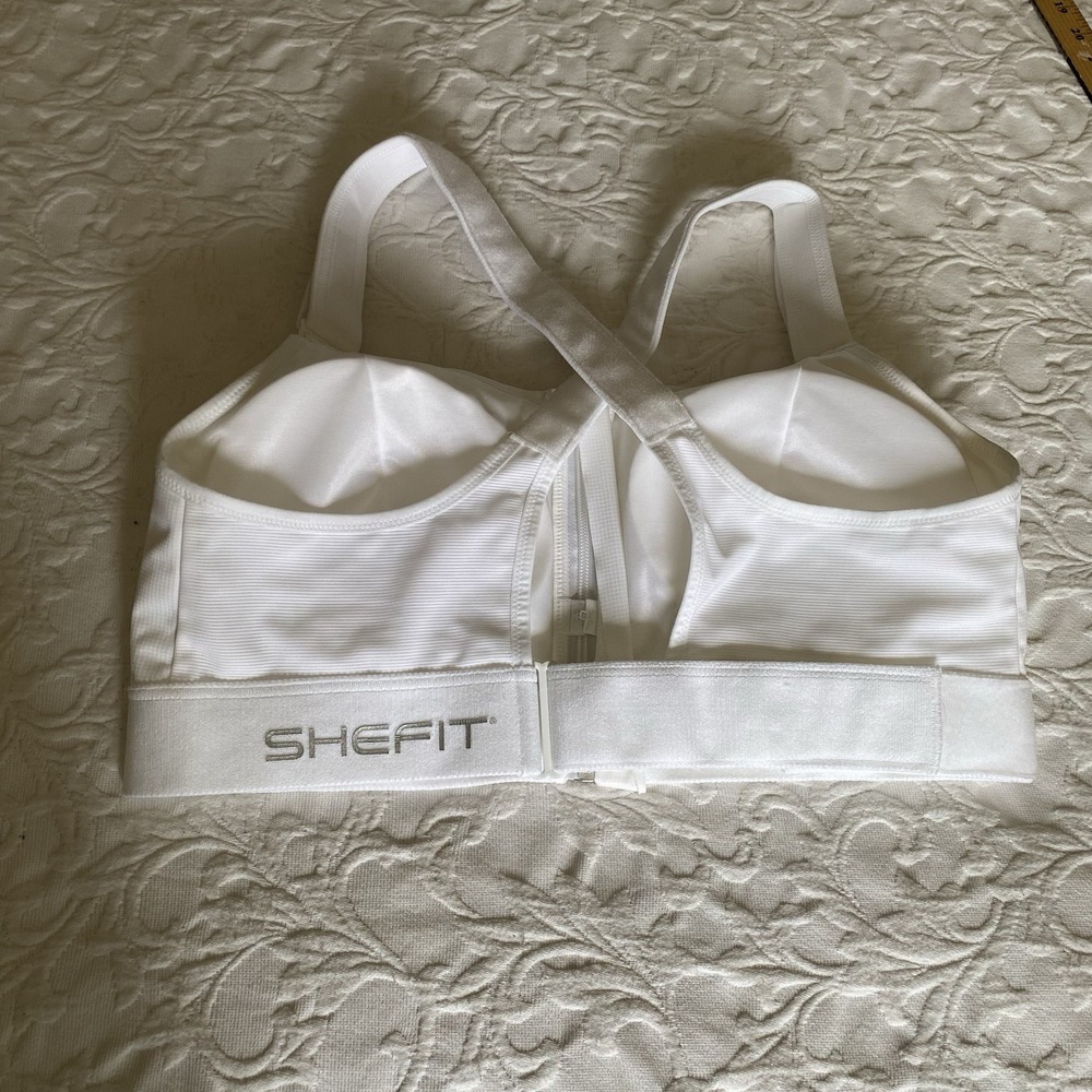 Shefit Ultimate High Impact Sports Bra Zip Front Adjustable 3Luxe 3 Luxe White - Picture 5 of 8